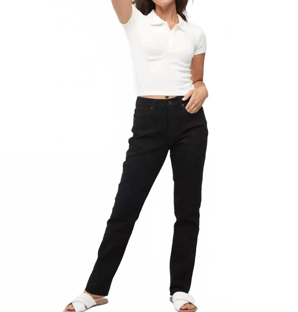 NEW OLIVER LOGAN crosby relaxed tapered leg jeans in black